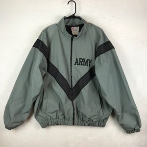 Vintage Skilcraft US Army PT IPFU Jacket JWOD Nylon Size Large Gray Reflective